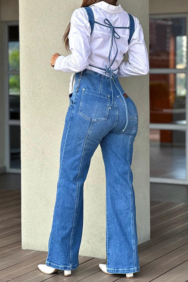 Mono de Pierna Recta con Nudo en la Espalda – Elegancia y Estilo en una Sola Prenda