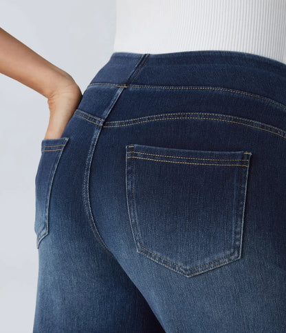Jeans Flex™ Denim anchos elásticos de tiro alto con múltiples bolsillos